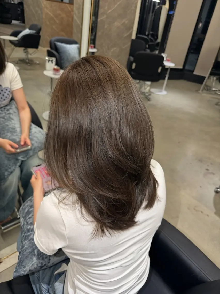 ミディアム カラー ヘアカラー caho／大阪梅田 韓国ヘア♡のヘアスタイル