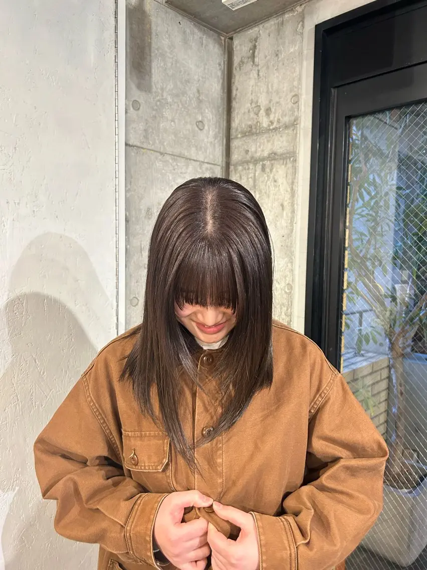ミディアム カラー ヘアカラー 重村 実瞳のヘアスタイル