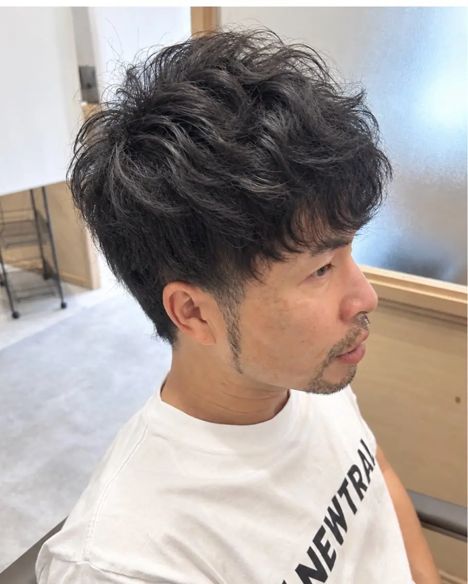 ショート メンズ メンズパーマ 髪質改善 トリートメント ヘッドスパ 久木原 ゆりのヘアスタイル