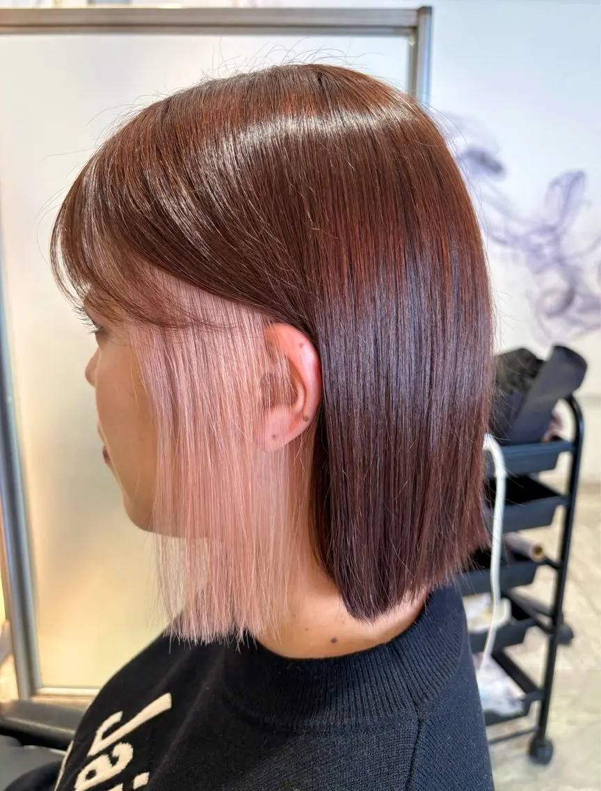 カラー ブリーチ カット ヘアカラー トリートメント 🎀ヘアセット透明感 /REINA🎀のヘアスタイル