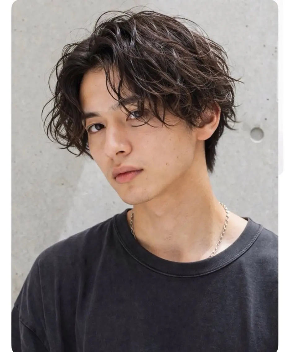 ミディアム パーマ メンズ カット パーマ ORI. men’s hairのヘアスタイル