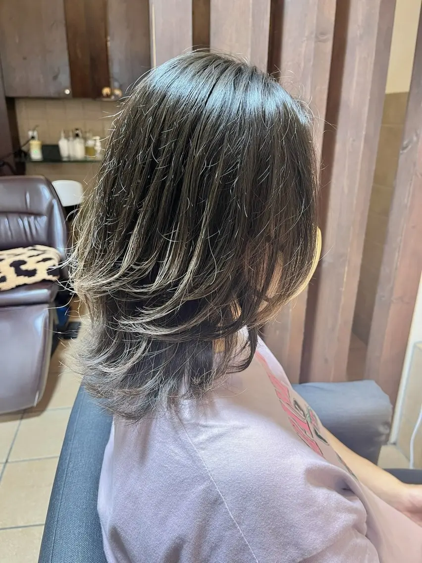 セミロング カラー ヘアアレンジ カット ヘアカラー トリートメント 韓国レイヤー/透明感 💎Tomoya💎のヘアスタイル