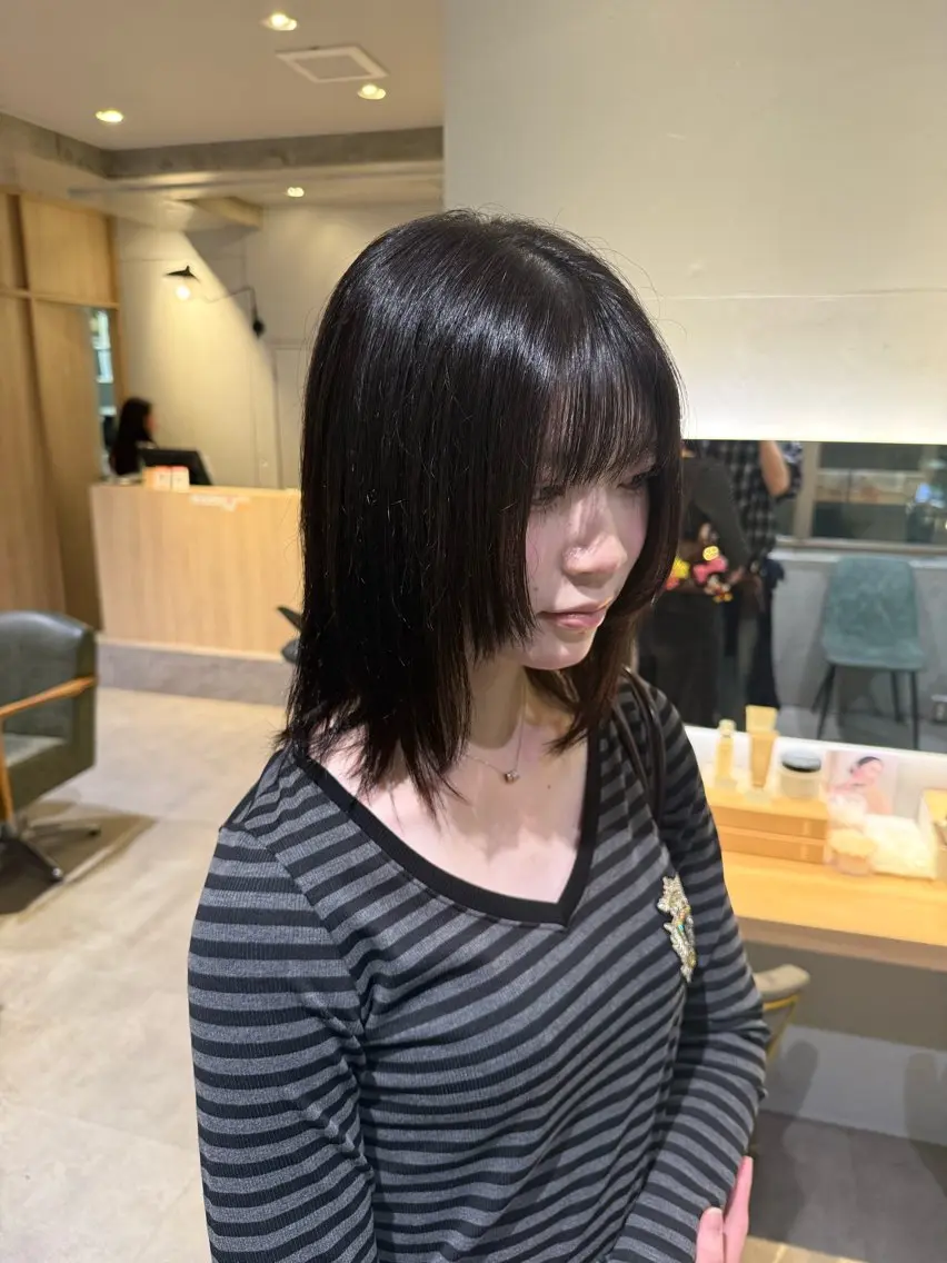 ミディアム カラー ヘアカラー けんしん/透明感カラ ー/メンズ/パーマのヘアスタイル
