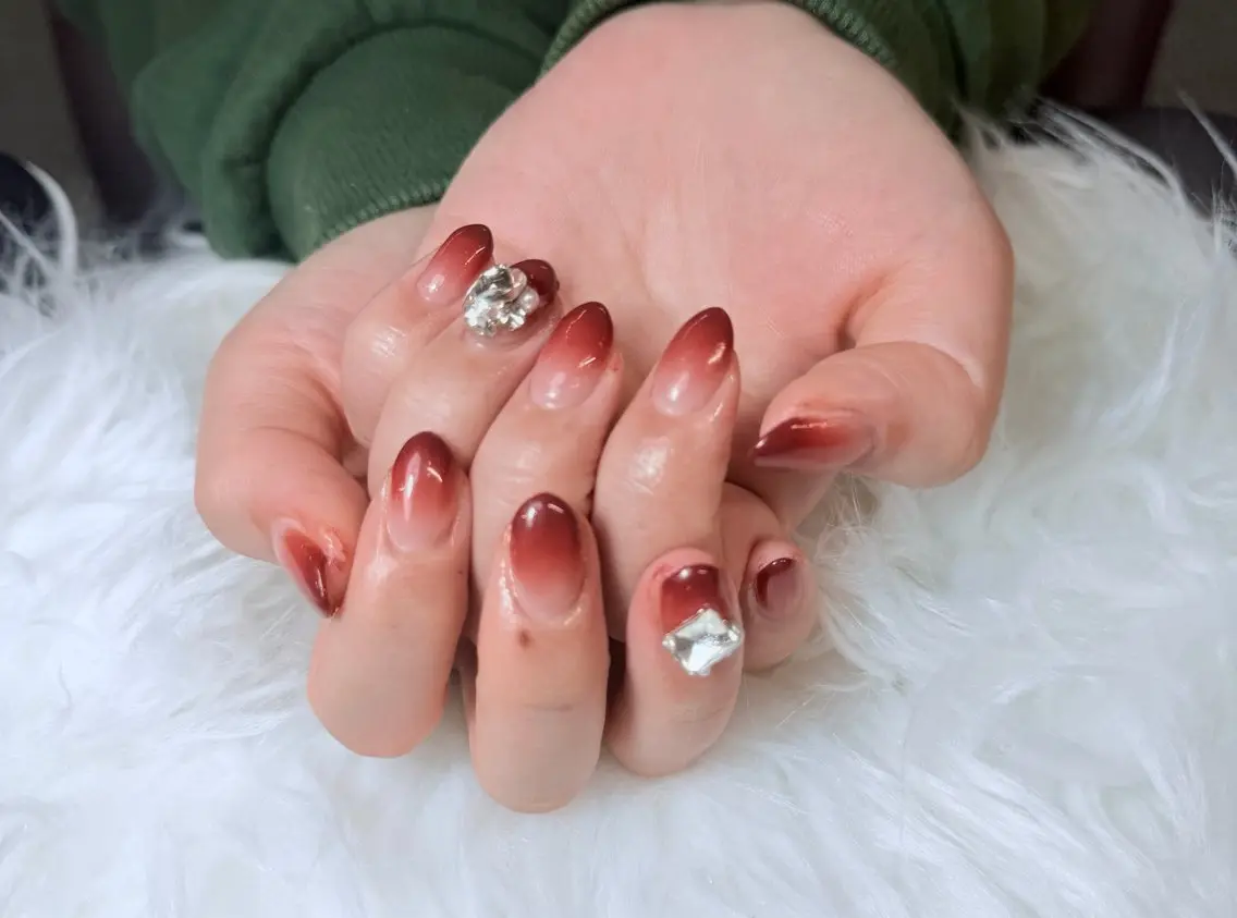 ネイル チークネイル フットネイル フレンチネイル グラデーション 韓国ネイル YUKI NAILのネイルデザイン