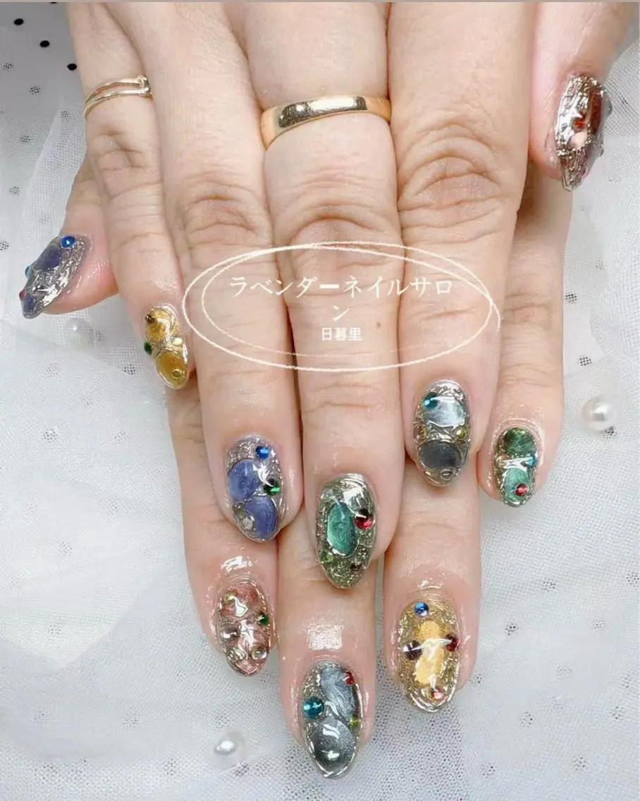 ネイル ハンドネイル ラベンダー💖日暮里 ルル💖ネイルのネイルデザイン