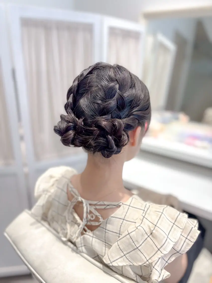 セミロング ヘアアレンジ ヘアセット ⭐︎moe 【ヘアセット🧸】のヘアスタイル