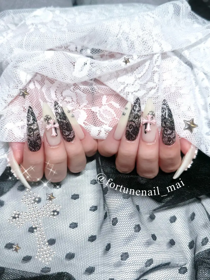 ネイル レース ハンドネイル 🎀Mai 🎀のネイルデザイン