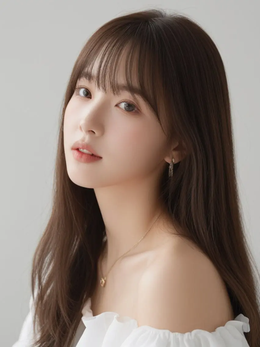 セミロング くびれヘア 韓国風ヘア レイヤーカット カット 新宿/韓国レイヤー/ 顔まわり/メンズヘアのヘアスタイル