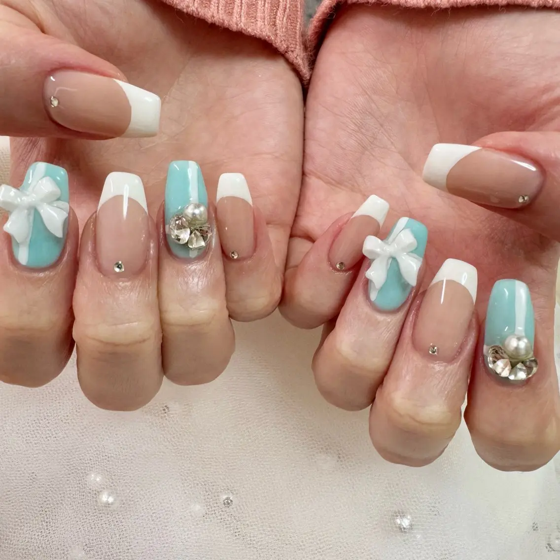 ネイル リボン nail salon e'mu💐のネイルデザイン