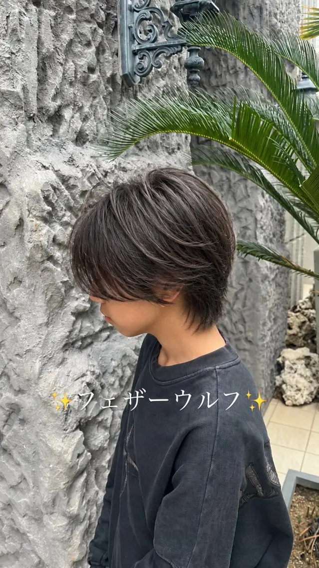ショート カラー パーマ メンズ メンズパーマ メンズウルフカット ウルフカット カット ヘアカラー 𝑹𝒆𝒊𝒚𝒂 🥀/名駅/艶カラーのヘアスタイル