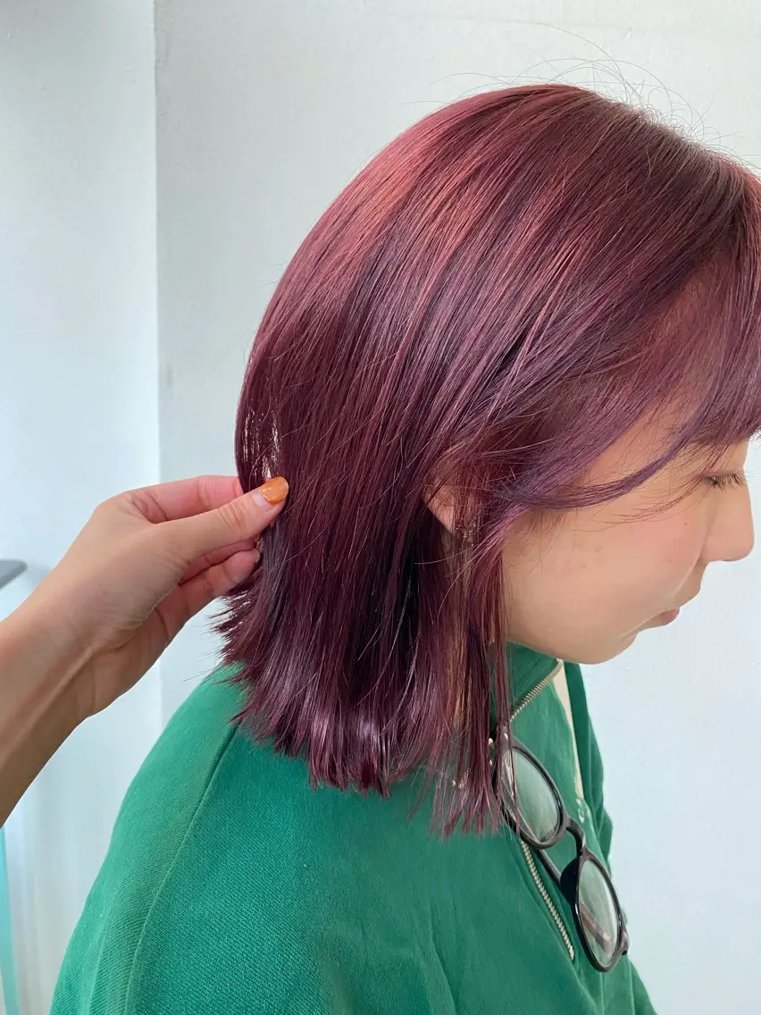 ミディアム カラー ブリーチ ケアブリーチ カット ヘアカラー LUVISM新潟🎀 透明感カラー/ミユのヘアスタイル