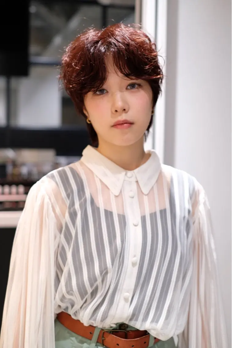 ショート パーマ 瓜谷 亮磨のヘアスタイル