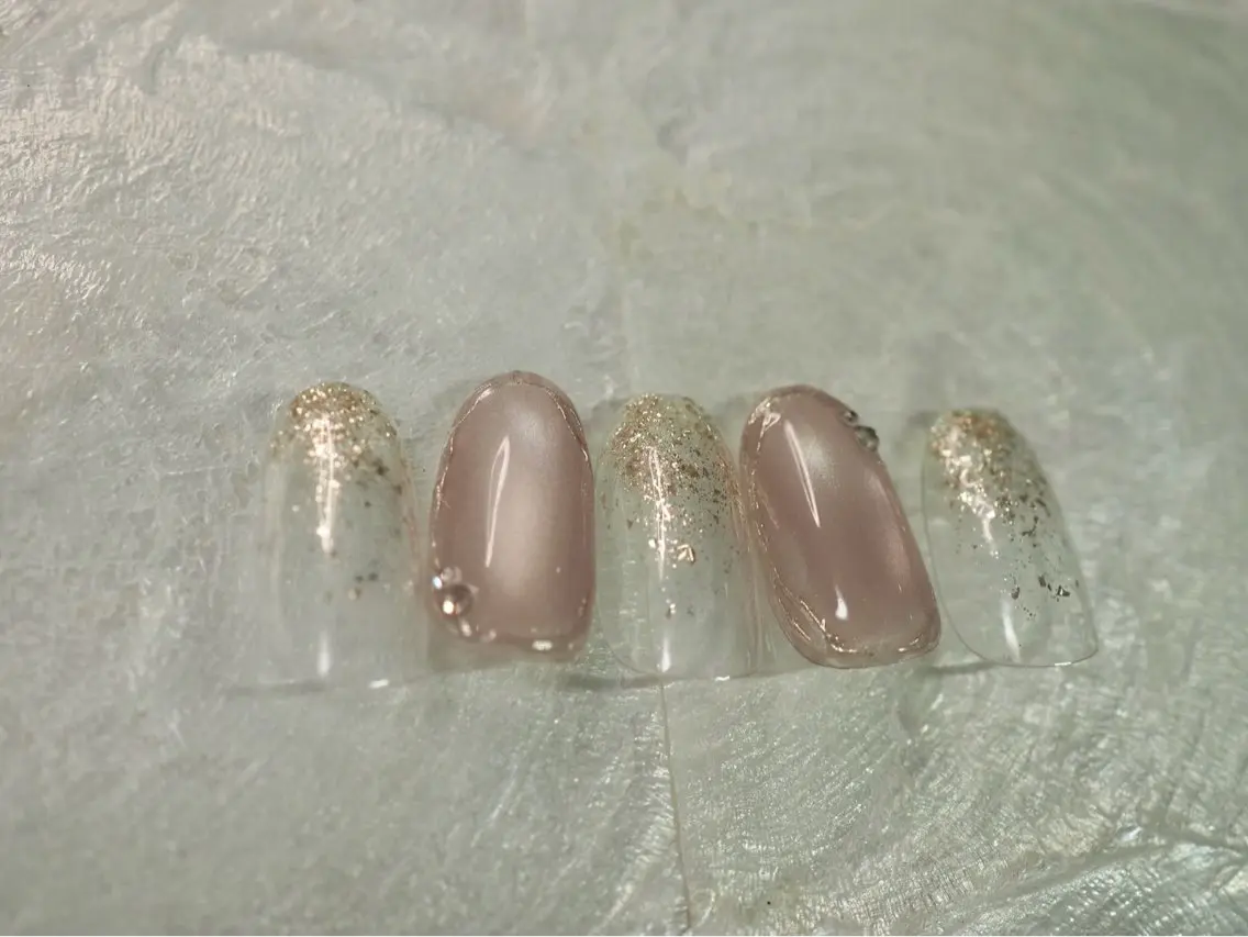 ネイル オーロラネイル 桜ネイル フラワーネイル フットネイル フレンチネイル ハンドネイル kiki nail たまプラーザのネイルデザイン