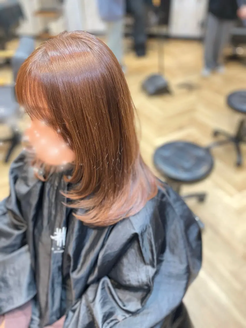 セミロング カラー ベージュカラー 顔周りカット レイヤーカット カット ヘアカラー 望恵🌸 韓国🇰🇷スタイルのヘアスタイル
