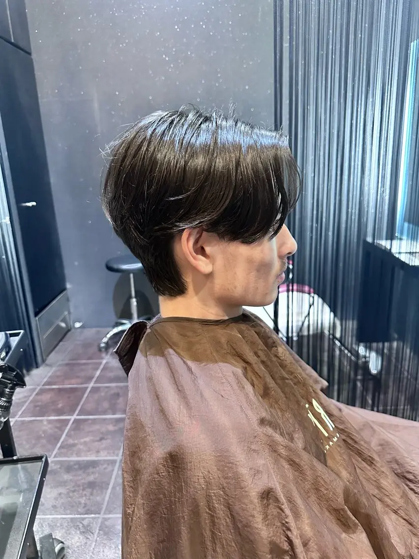 ショート メンズ センターパート カット パーマ 河上 雅俊のヘアスタイル