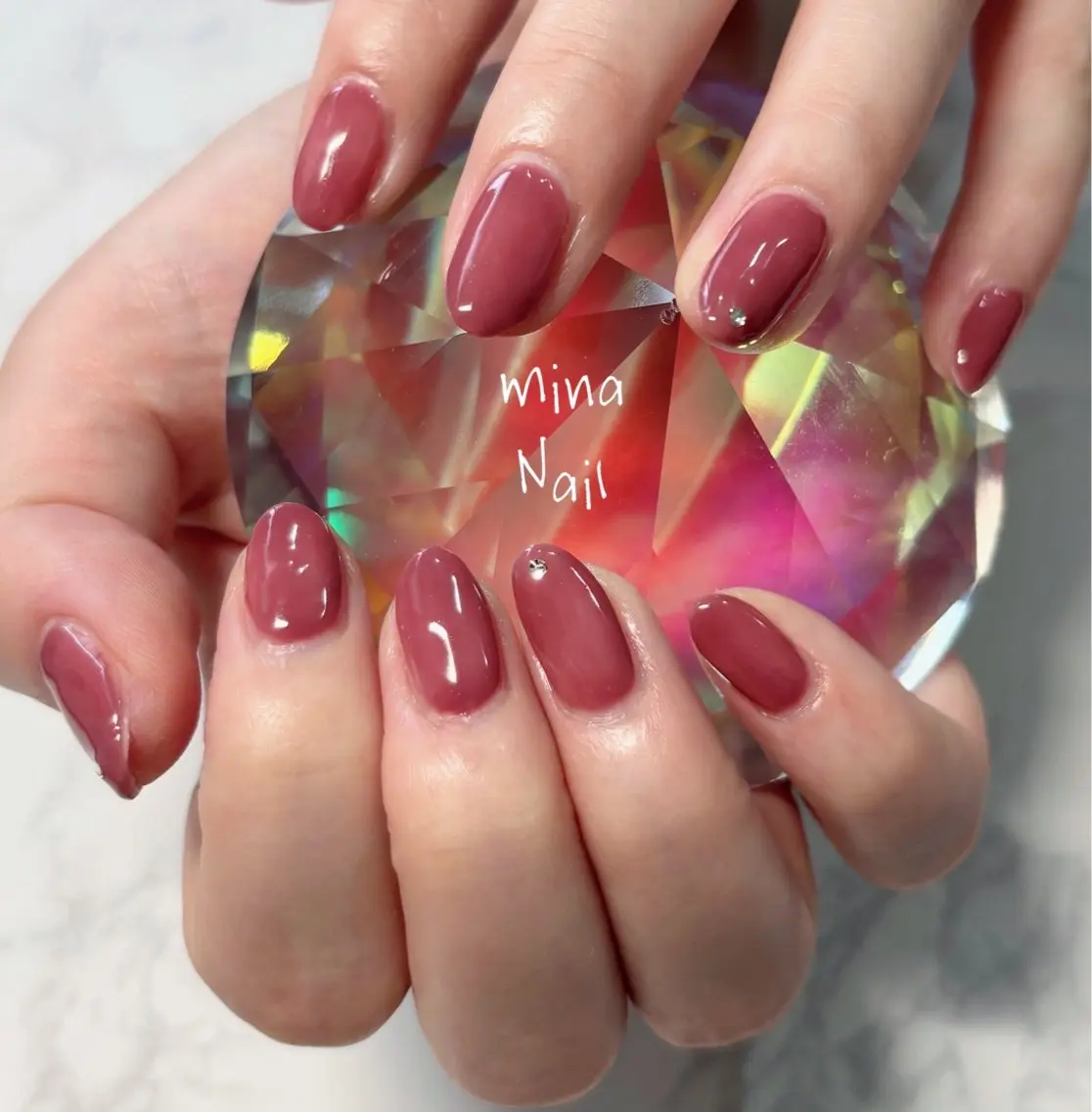 ネイル ピンク 赤色 mina Nailのネイルデザイン