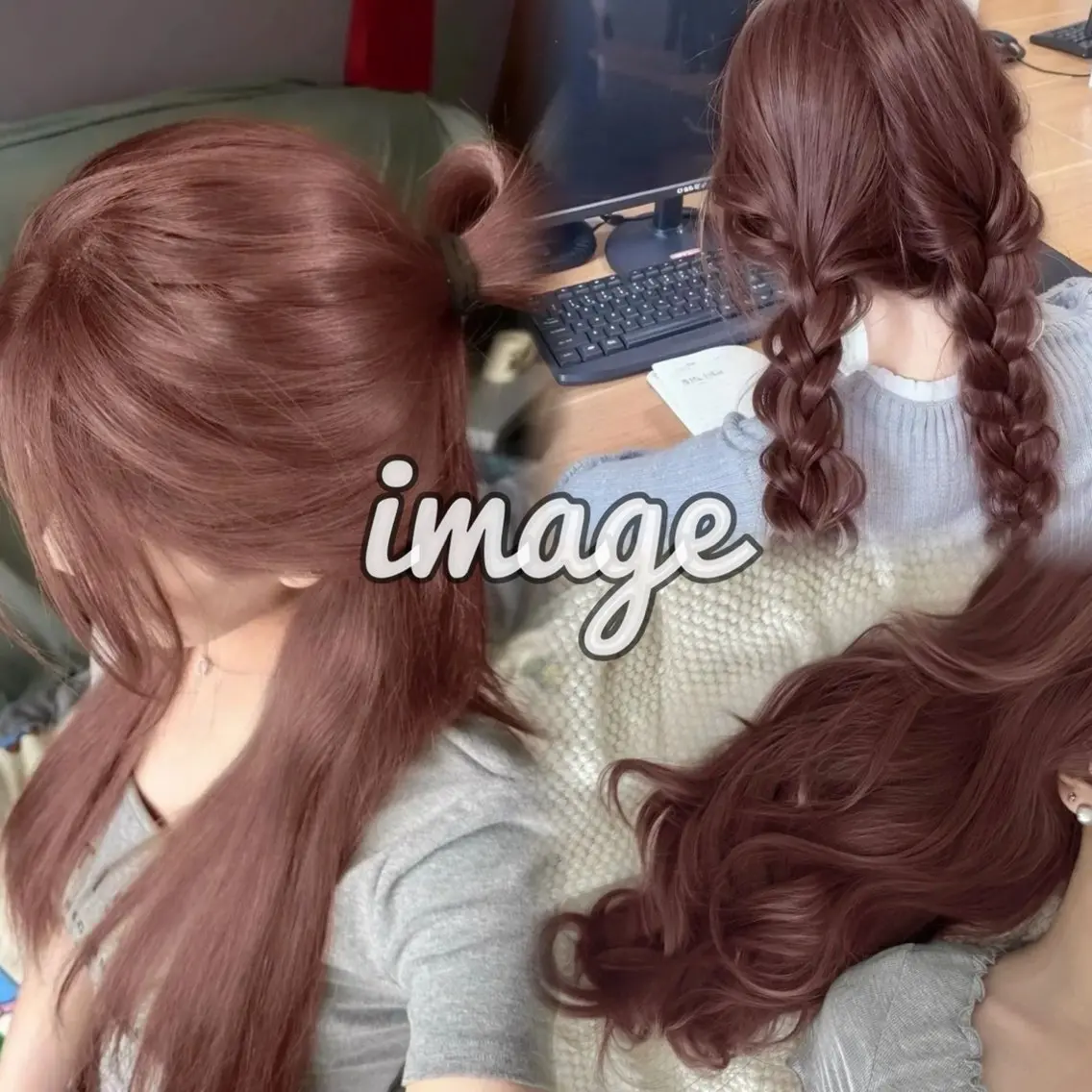 カラー ベージュカラー ダブルカラー ピンクカラー ピンクベージュ karin 🫧のヘアスタイル