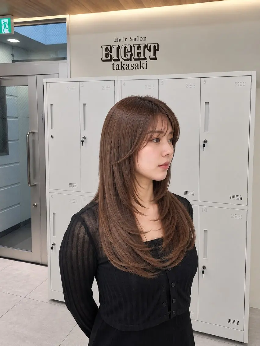 ロング カラー バレイヤージュ ブリーチ ダブルカラー ハイライトカラー インナーカラー カット ヘアカラー トリートメント 韓国風レイヤー/ワン ホンレイヤー荒井太郎のヘアスタイル
