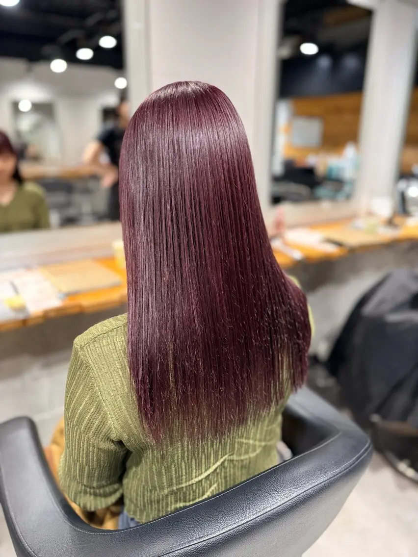 ロング カラー ヘアカラー トリートメント NANAMI🩵 大人可愛い韓国ヘアのヘアスタイル