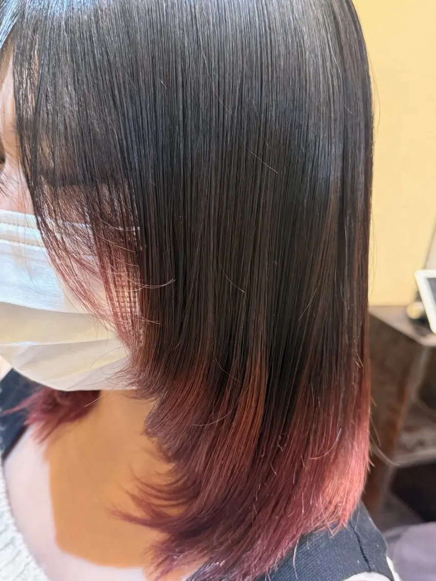 セミロング 縮毛矯正 縮毛矯正 Olive 南森町店 酸性縮毛矯正のヘアスタイル
