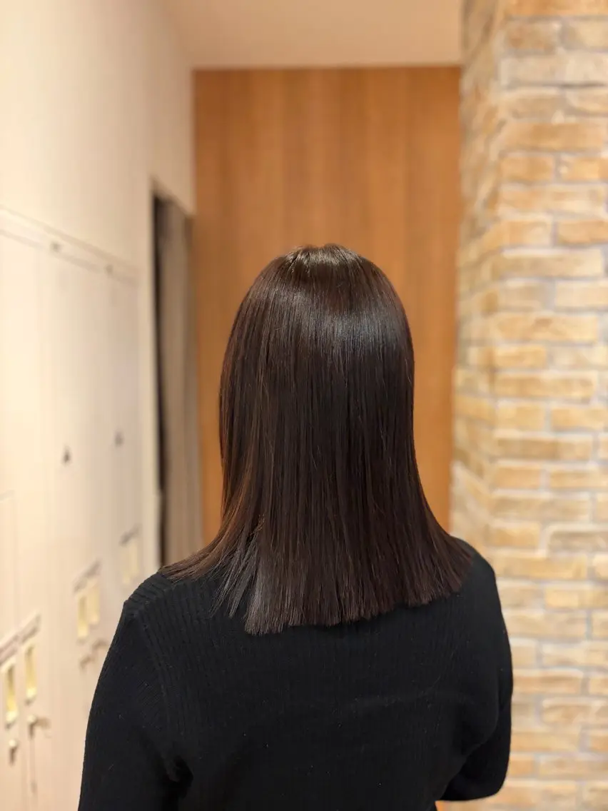 ミディアム カラー ブラウンカラー 木田 絢子のヘアスタイル