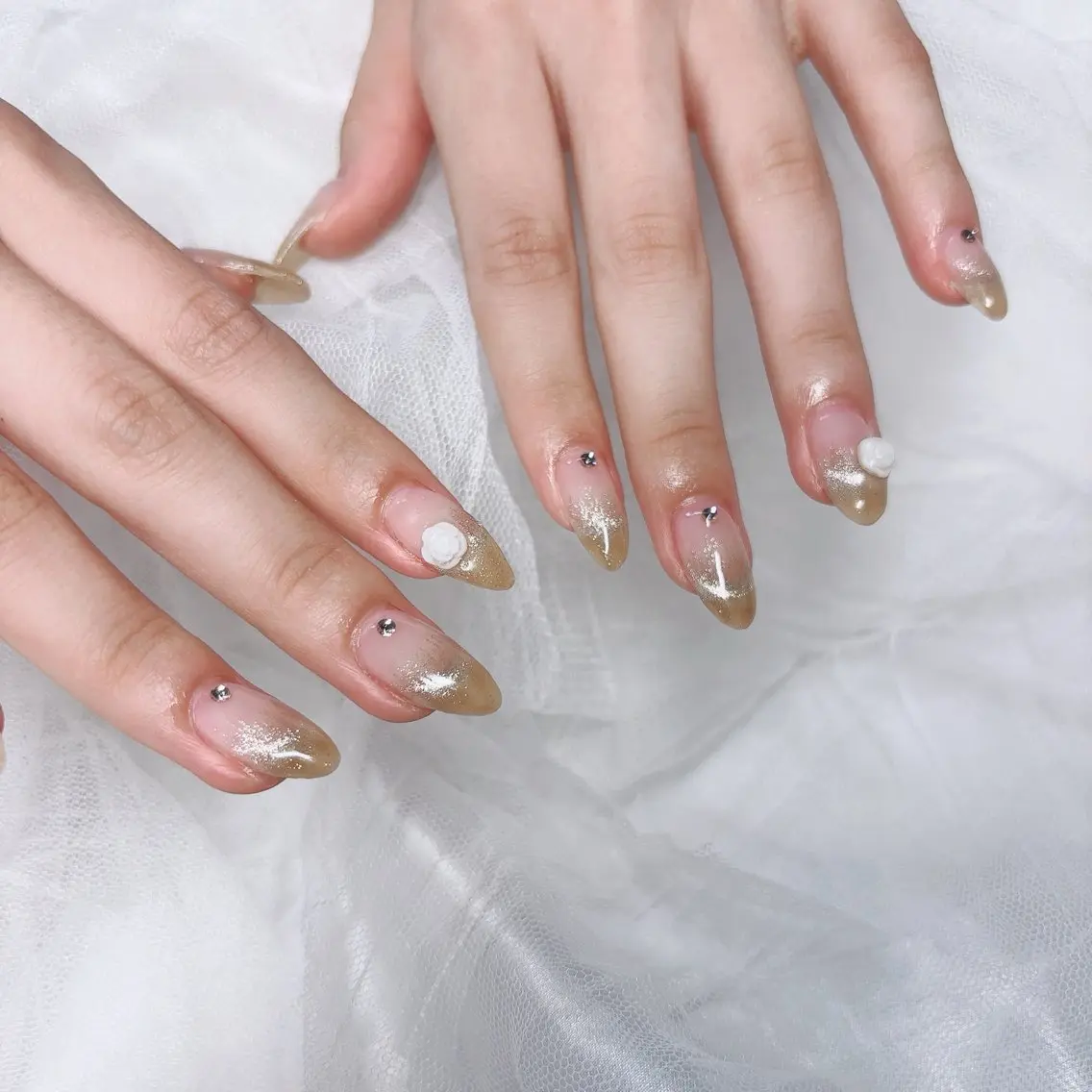 ネイル フレンチネイル マグネットネイル マグネットフレンチ ハンドネイル 京橋/ Lance nail Minaのネイルデザイン