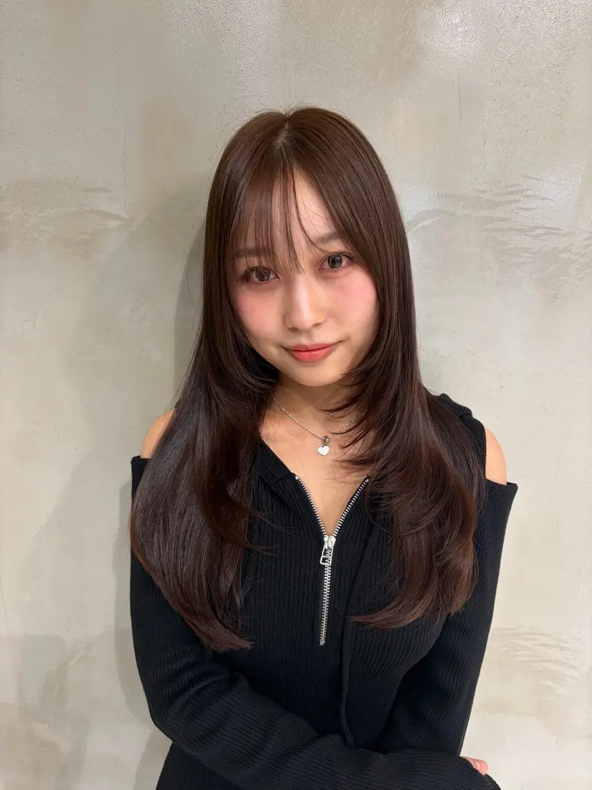 ロング カラー ベージュカラー ショコラベージュ 透明感韓国ヘア💜 Harutoのヘアスタイル
