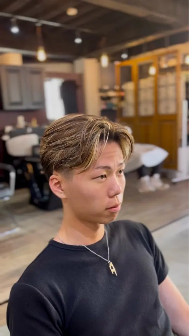 ショート カラー パーマ メンズ メンズハイライト ハイライトカラー ハイライト カット ヘアカラー 海外風メンズ🇺🇸 💈N.Yuto💈のヘアスタイル