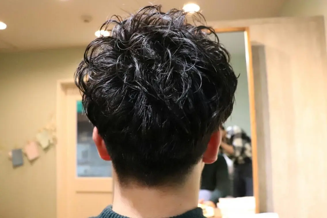 パーマ ショート メンズ マッシュ メンズパーマ 刈り上げ スミダ モモコのヘアスタイル