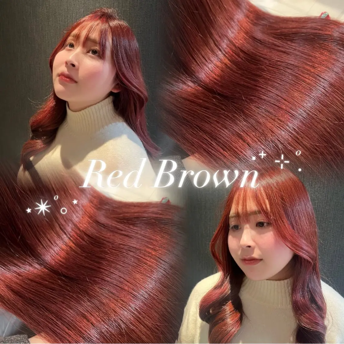 ロング カラー ブラウンカラー レッドカラー レッドブラウン ヘアカラー レイヤーカット/フェ ミニン/ yuukaのヘアスタイル