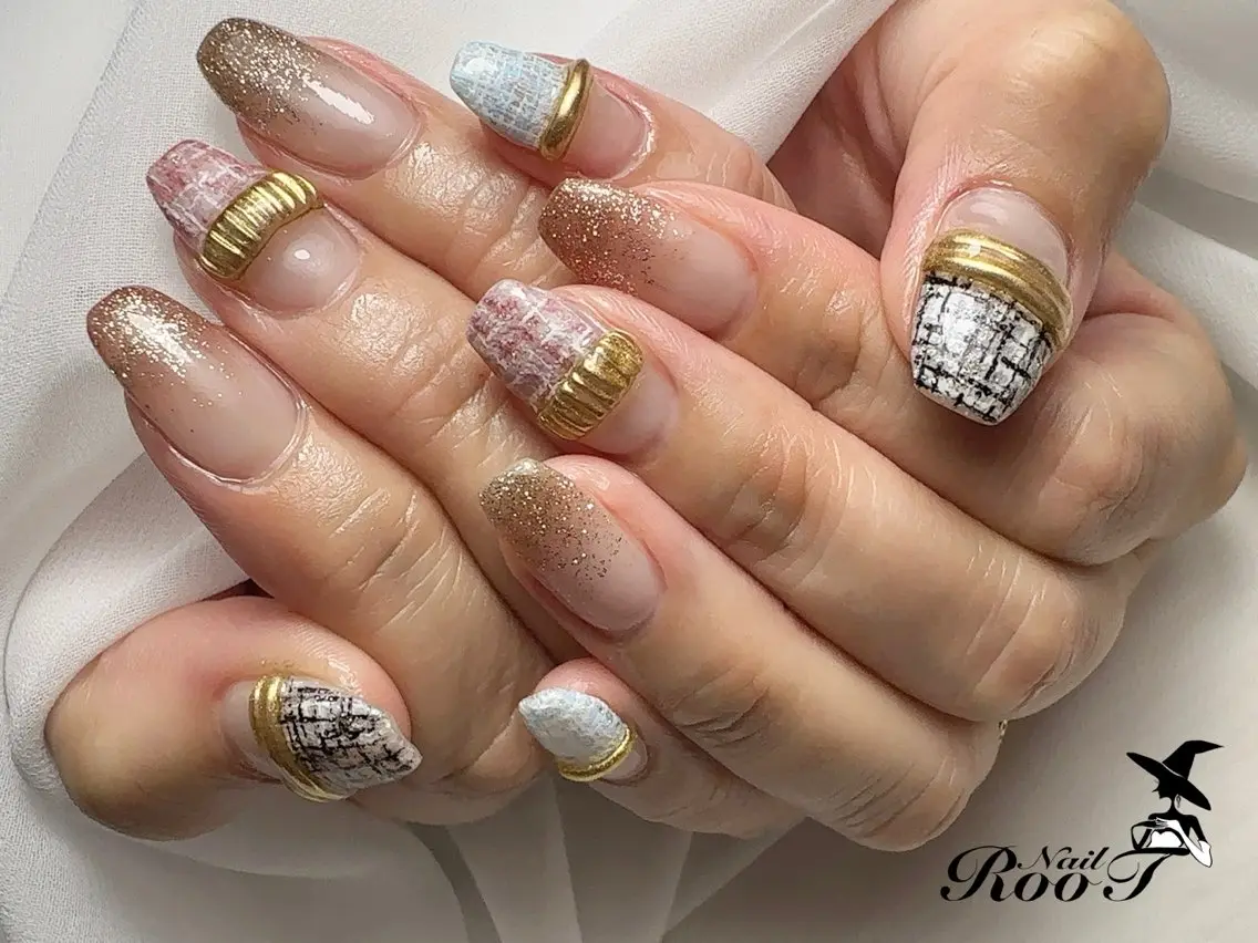 ネイル ツイードネイル ハンドネイル RooT Nailのネイルデザイン