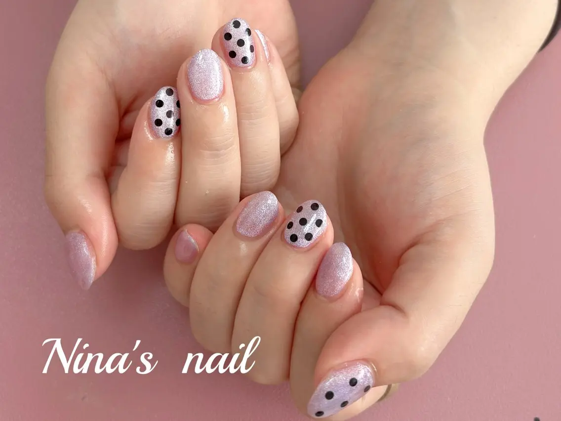 ネイル ドット マグネットネイル ハンドネイル Nina's nailのネイルデザイン