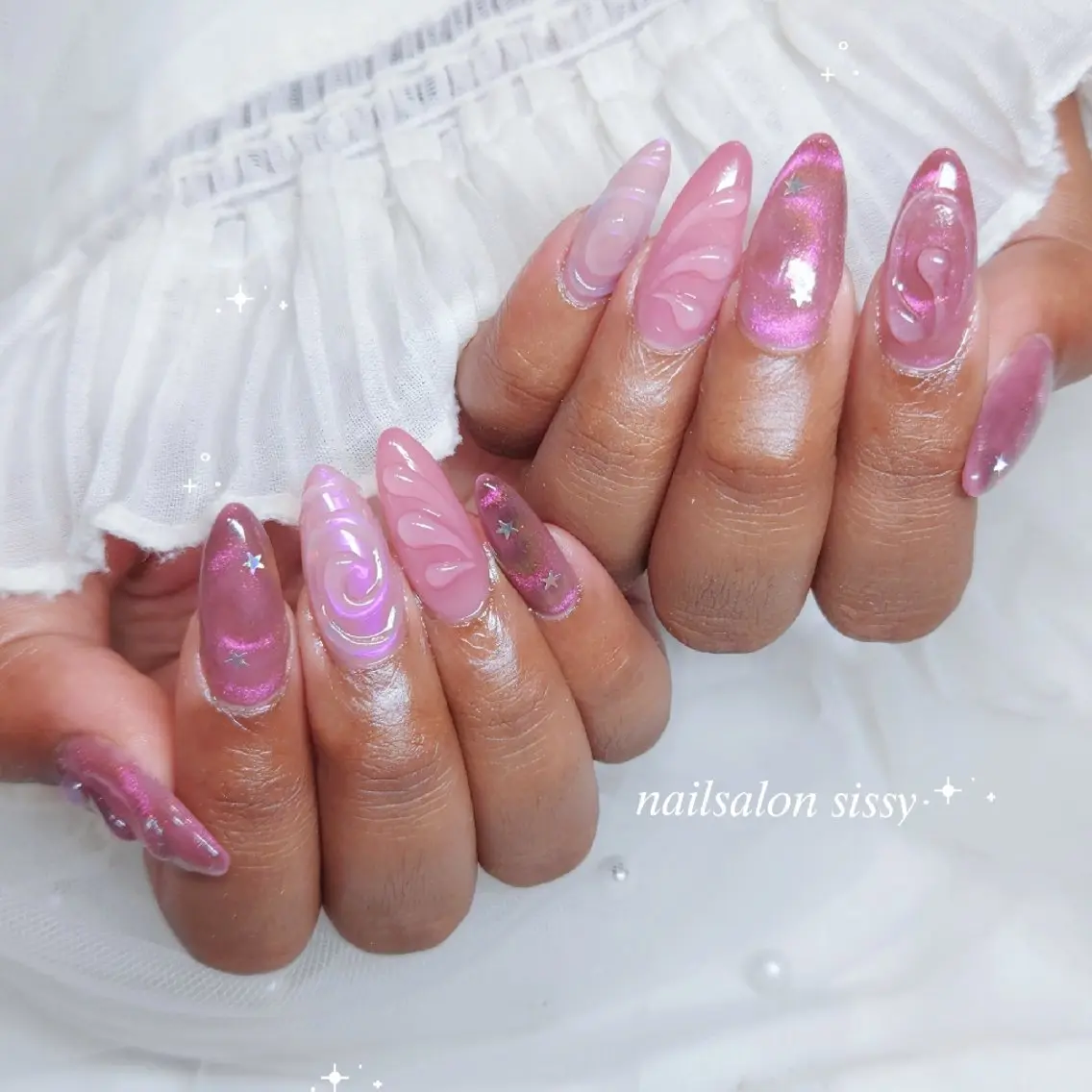 ネイル ピンク ハンドネイル sissy hatsuneのネイルデザイン