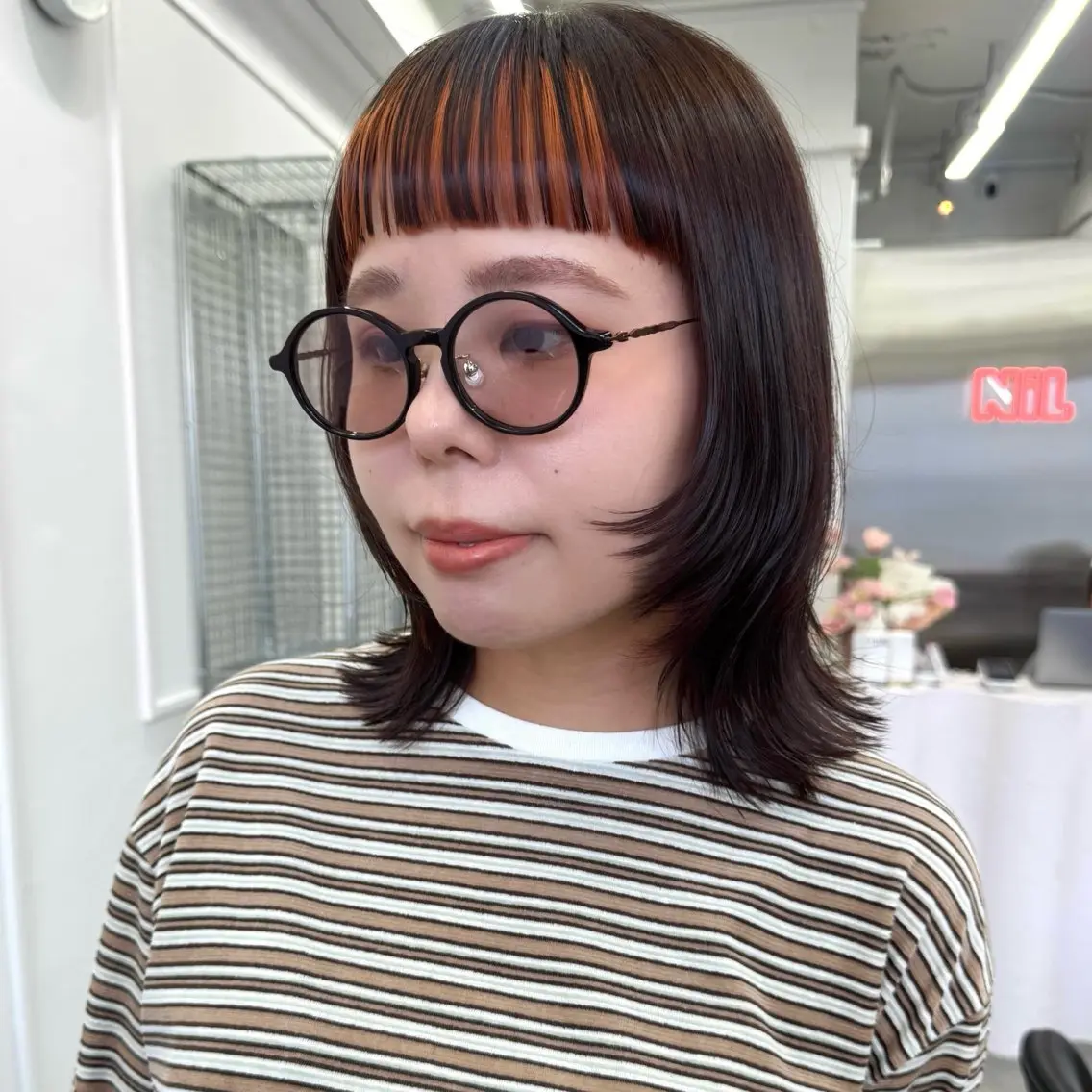 ミディアム カラー ブリーチ インナーカラー カット ヘアカラー トリートメント minori パーマ/透明感カラーのヘアスタイル