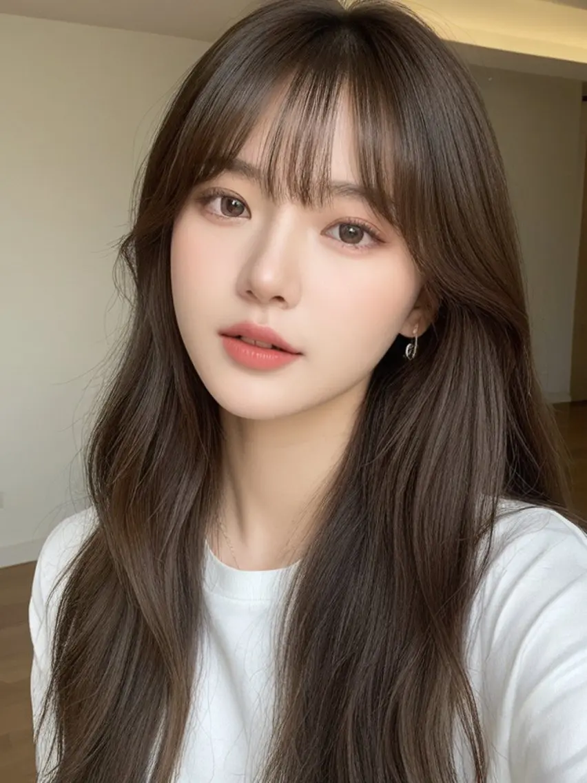 セミロング くびれヘア 韓国風ヘア レイヤーカット カット ヘアカラー トリートメント 新宿/韓国レイヤー/ 顔まわり/メンズヘアのヘアスタイル