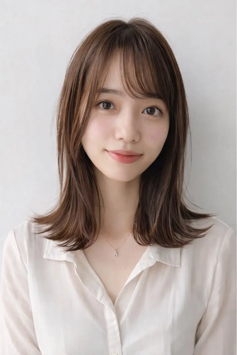 ミディアム カット ヘアカラー トリートメント 1%【横浜】 髪質改善&ケアカラーのヘアスタイル