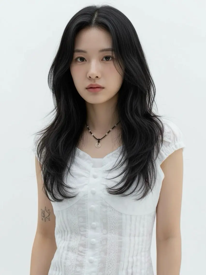 ミディアム ミディアムレイヤー くびれヘア 顔まわりレイヤー 韓国風ヘア レイヤーカット カット ヘアカラー 韓国レイヤーカット 🫧大阪梅田レイヤーのヘアスタイル