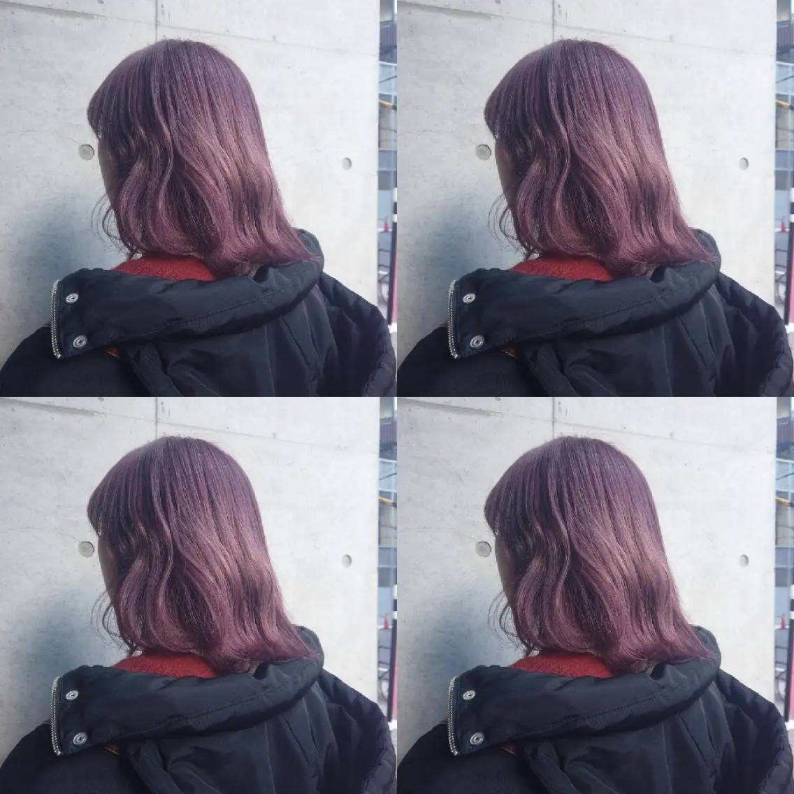 セミロング カラー ヘアアレンジ ピンクカラー ピンクパープル パープルカラー 竹内啓太 ボブのヘアスタイル