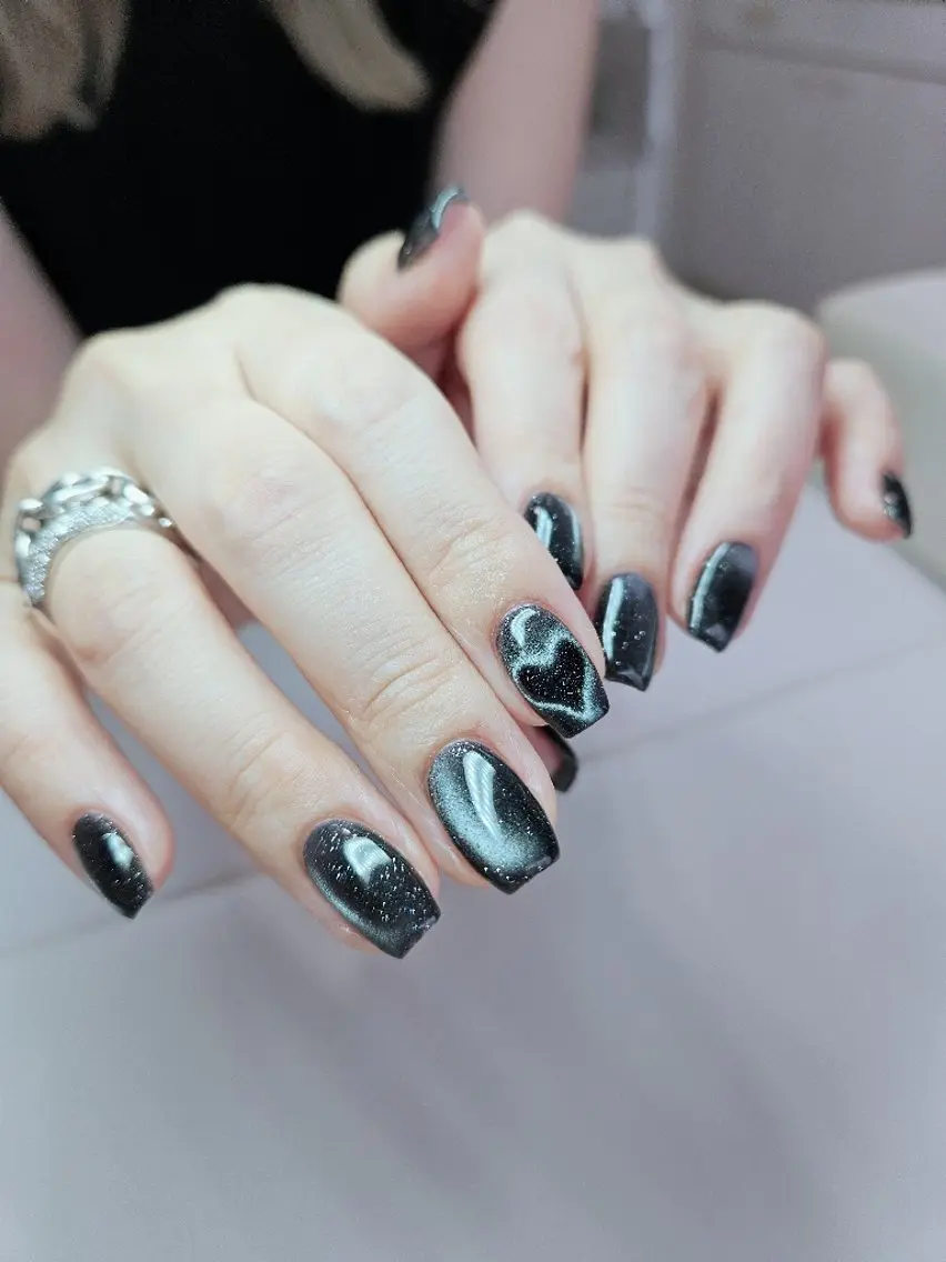 ネイル ハート マグネットネイル ハンドネイル nail  -es-のネイルデザイン