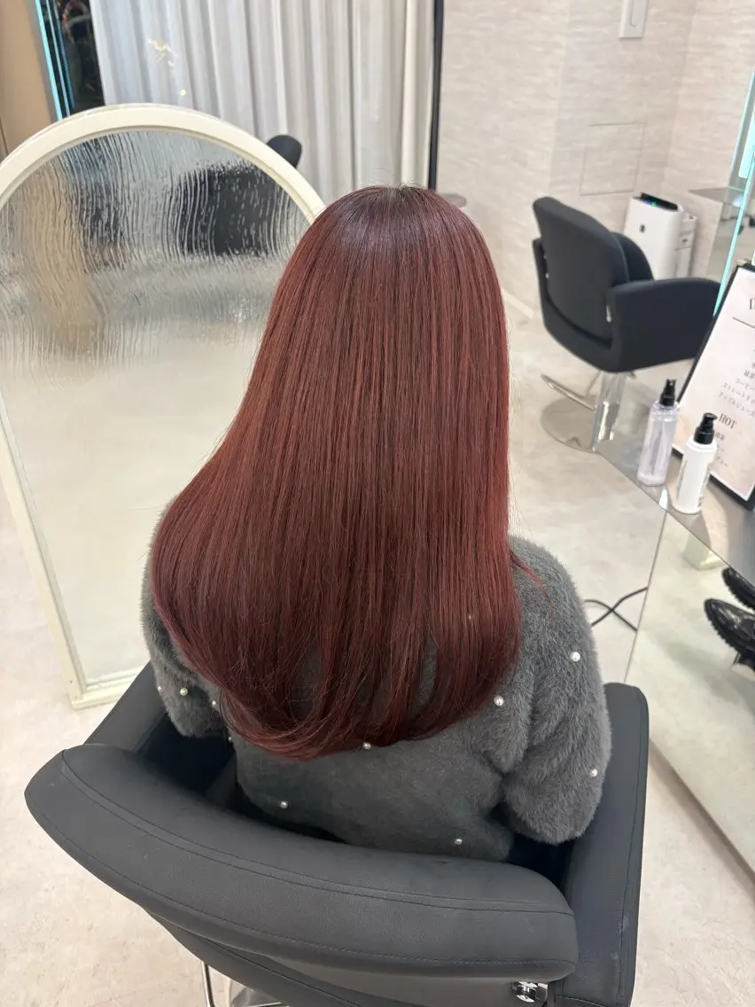 ロング カラー ヘアアレンジ ヘアカラー JUNO韓国ヘア MIAN.⋆𝜗𝜚のヘアスタイル