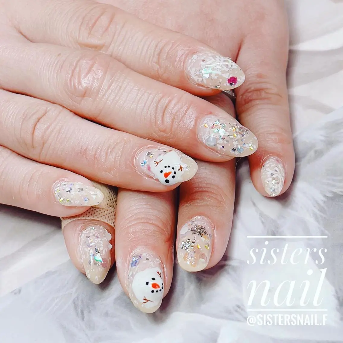ネイル アートネイル クリアネイル ホログラムネイル キラキラネイル ブライダルネイル sisters nail.fのネイルデザイン