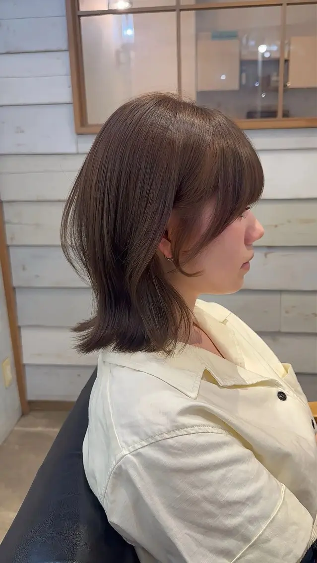 ミディアム カラー ベージュカラー 透明感カラー 打越 虎瑠のヘアスタイル