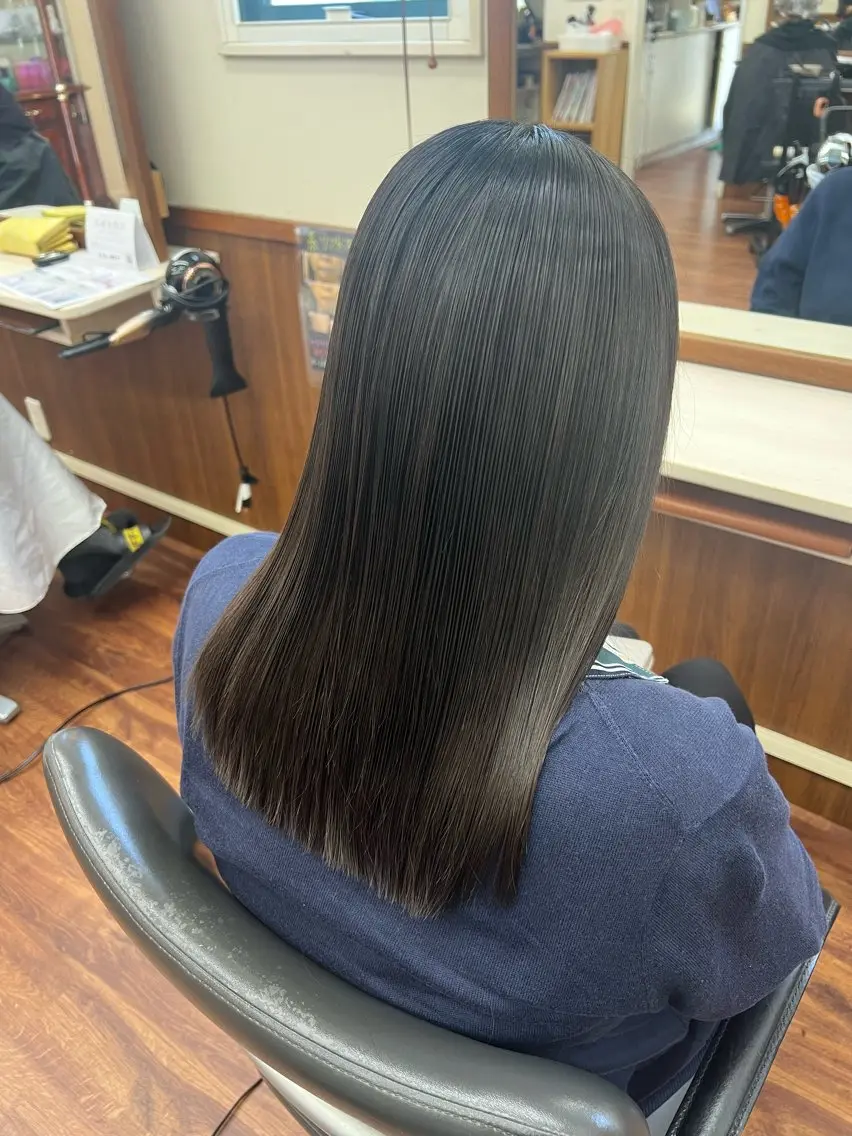 ミディアム パーマ 髪質改善 縮毛矯正 渡邊晴日/ ヘアカラー/髪質改善のヘアスタイル