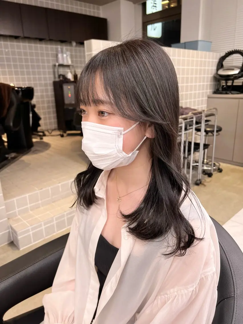 セミロング カラー パーマ ヘアアレンジ メンズ 上品＆韓国風 🥀海心🥀のヘアスタイル
