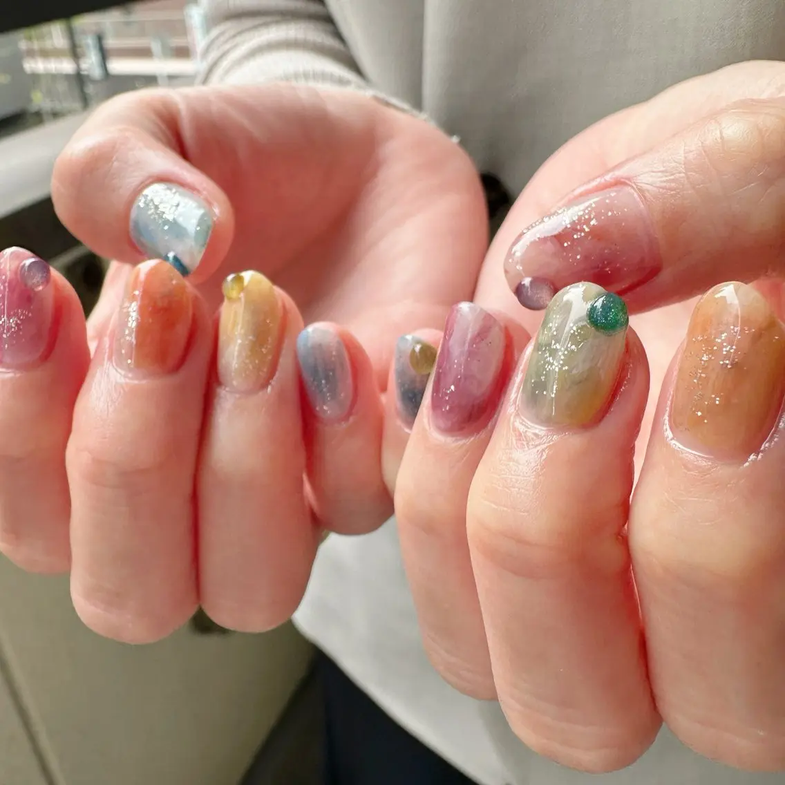 ネイル アートネイル ジェルネイル 氷ネイル・うるうるネイル 韓国ネイル 大理石ネイル(マーブル) 🪞KAPE NAIL 🪞のネイルデザイン