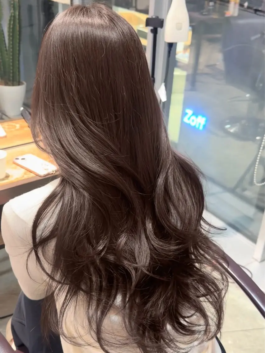 ロング カラー ヘアアレンジ カット ヘアカラー トリートメント ヘアセット 韓国ヘア/レイヤー/ 🩶ツブラ🩶のヘアスタイル