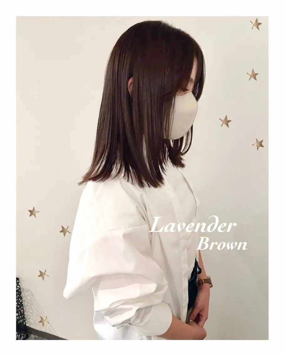ミディアム カラー カット ヘアカラー 市川 千夏のヘアスタイル