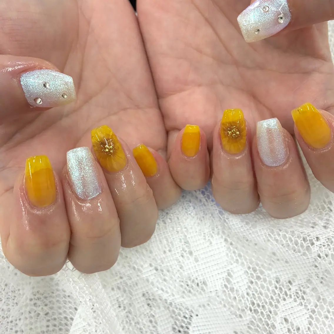 ネイル ぷっくりネイル ハンドネイル _white 上本町店のネイルデザイン