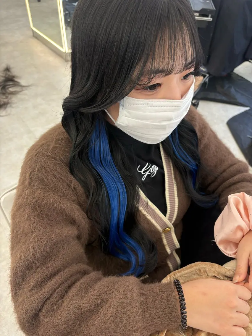 【🌷新生活イメチェン🐥】ケアカラー💝+高保湿トリートメント✨+イヤリングポイントエクステ🌈(20本)の写真