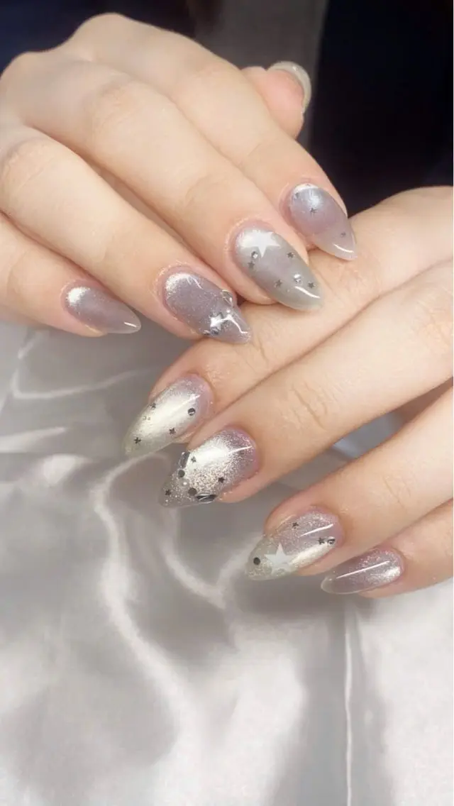 ネイル 成人式 フレンチネイル グラデーション 韓国ネイル マグネットネイル ハンドネイル ハンドケア Hara Nail 【持ち込みOK】のネイルデザイン